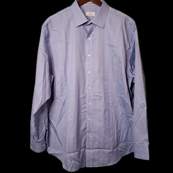 Cooper & Stewart 17.5 x 34/35 Classic Fit Blue No Iron Pinpoint Mens Dress Shirt - Picture 1 of 16